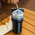 Large Capacity Stainless Steel Insulated Cup With High-Capacity Straw